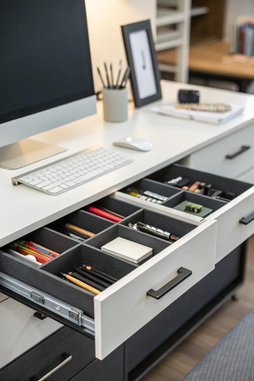 Keep it clean with smart drawer storage.