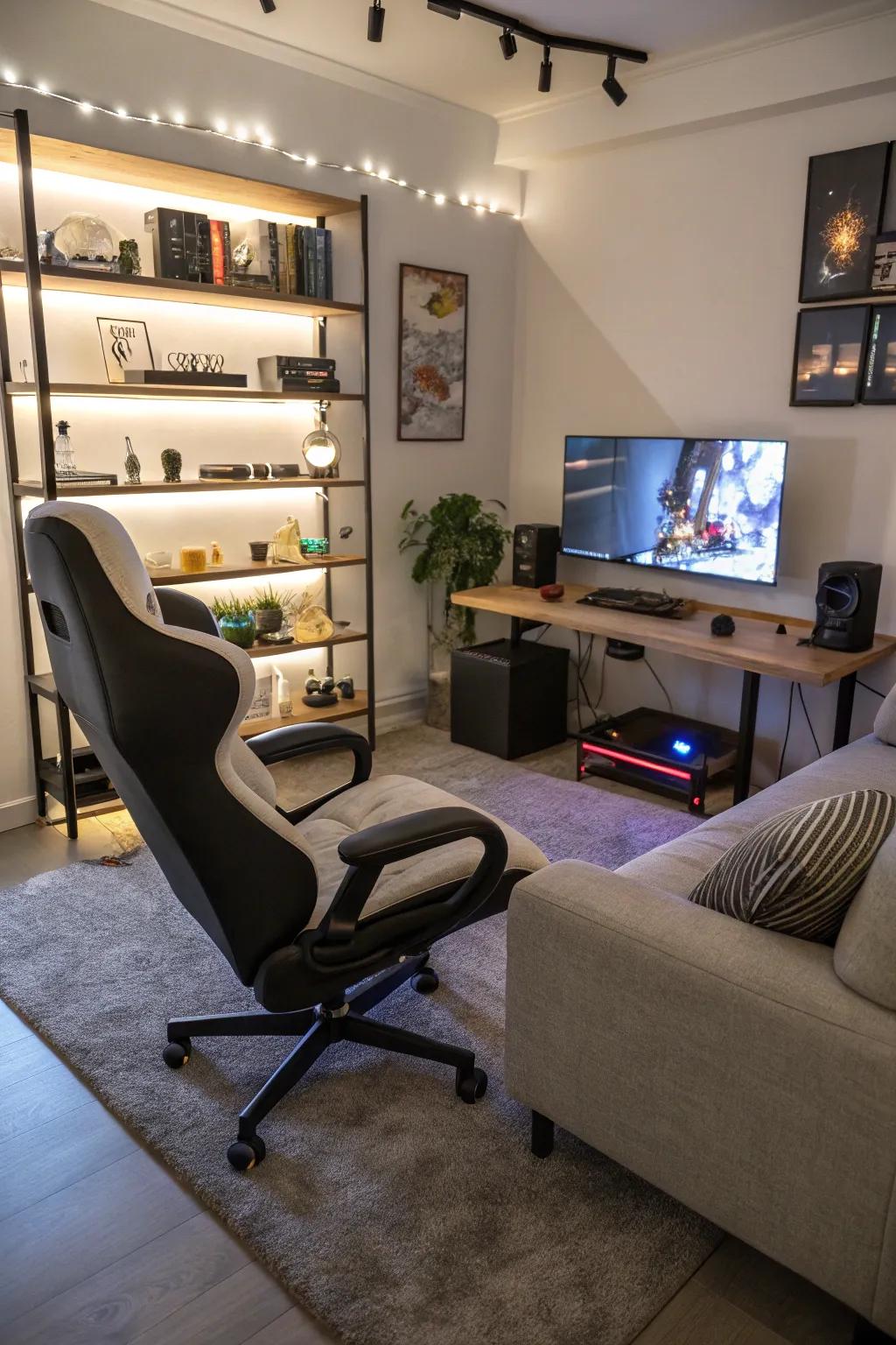 Comfortable seating is essential for long gaming sessions.