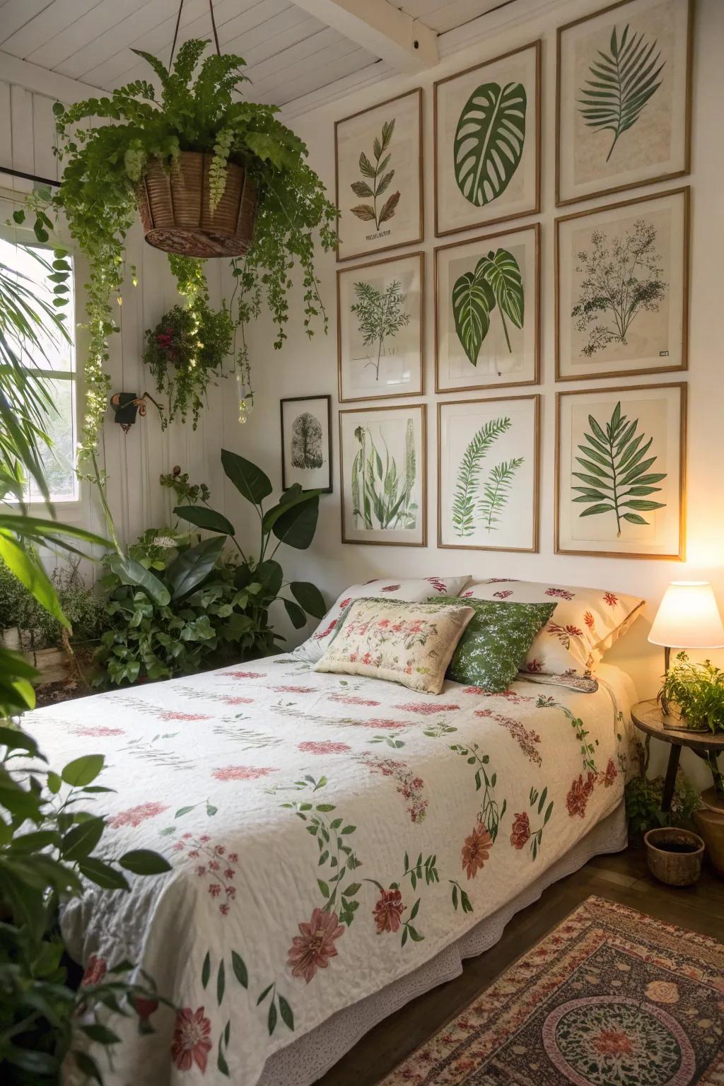 Botanical-inspired decor brings the calming essence of nature indoors.