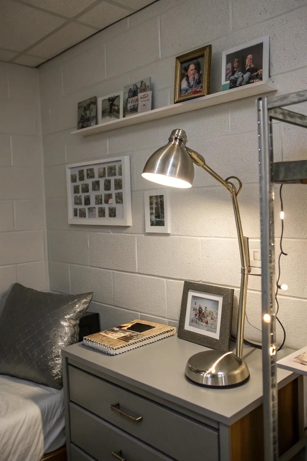 Metallics introduce a contemporary twist to grey interior designs.