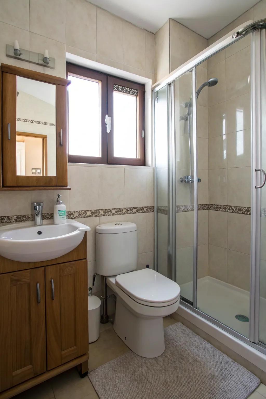 A well-thought-out, small bathroom design.