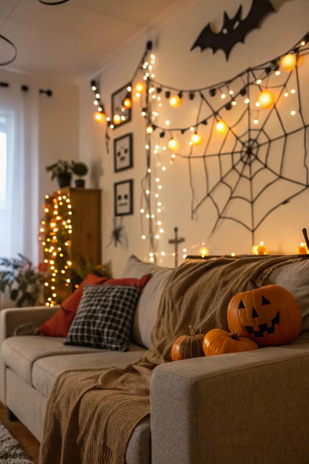 Fairy lights add an enchanting touch to your Halloween setup.