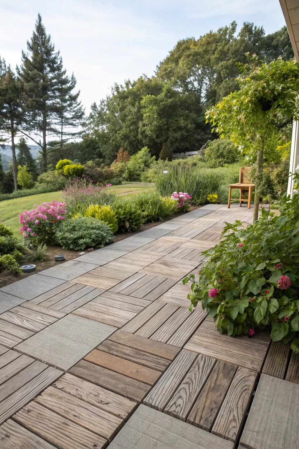 Wood decking introduces warmth and a natural aesthetic to your patio.