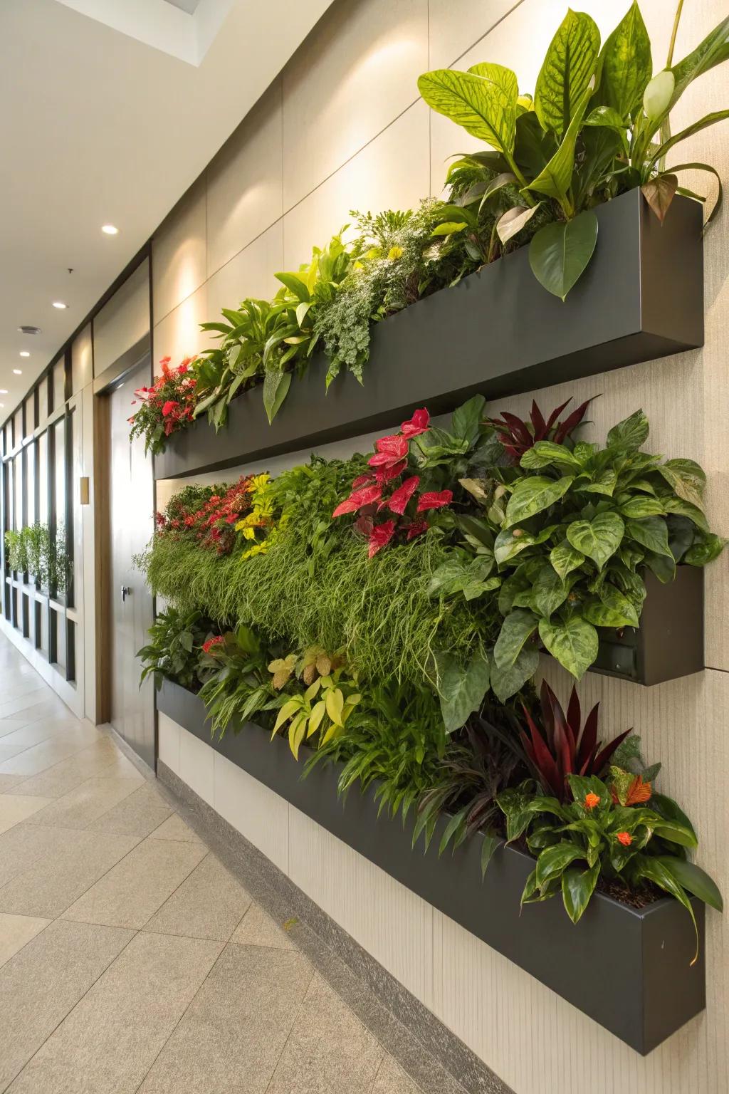 Transform your wall into a living work of art with plants.