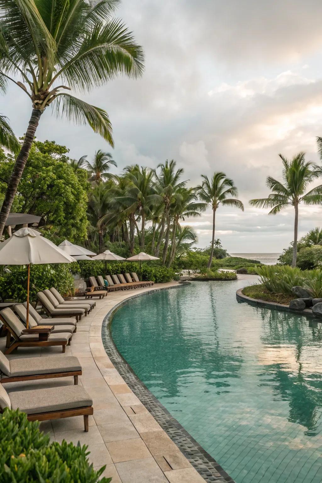 Cozy seating areas make lagoon pools inviting and relaxing.