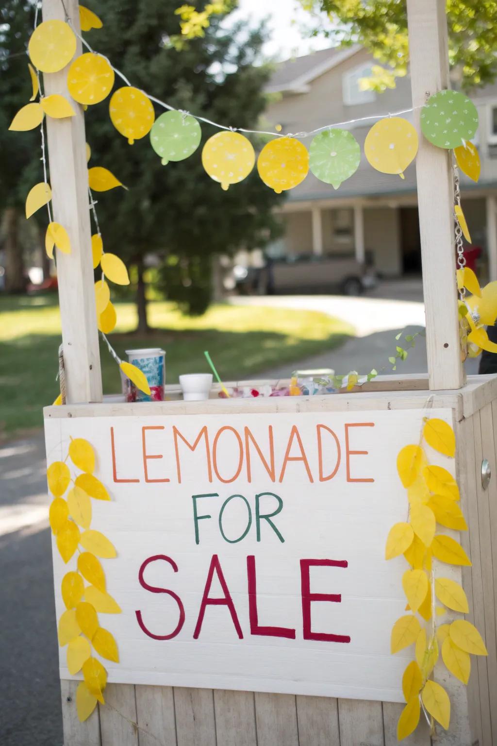 A cheerful lemon garland adds a playful touch.