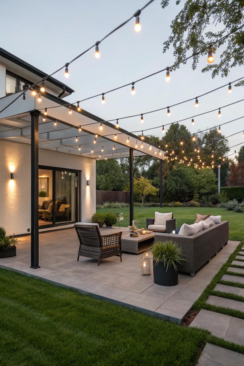 Let atmospheric lighting brighten your outdoor evenings.