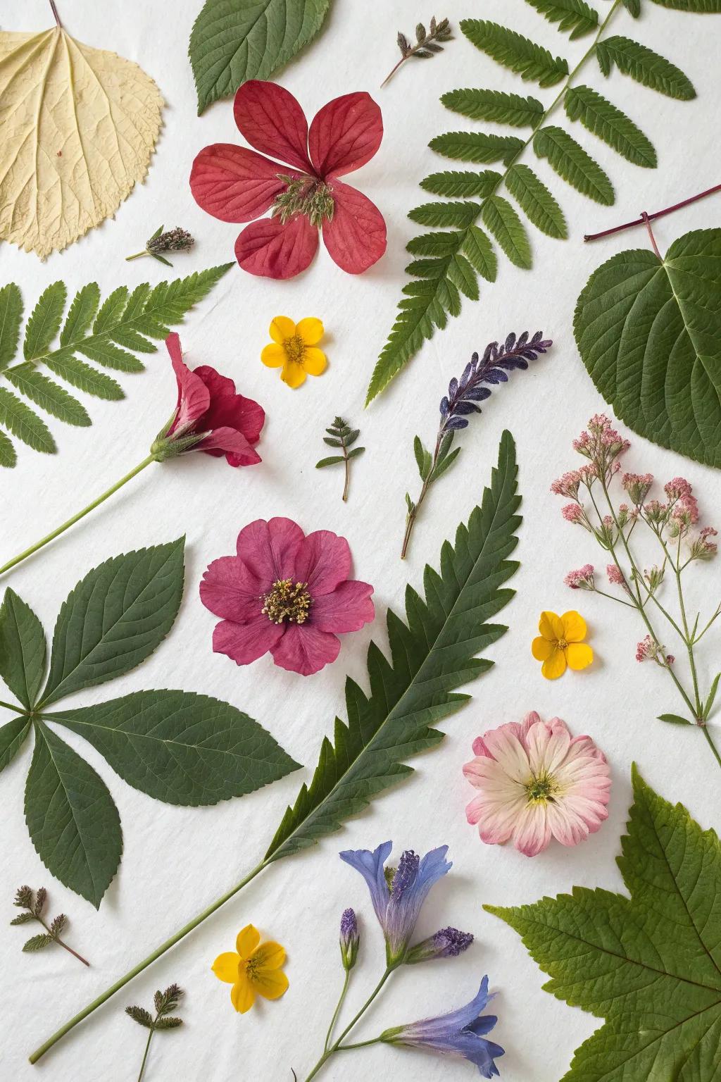 An imaginative collage blending drawings with organic materials.