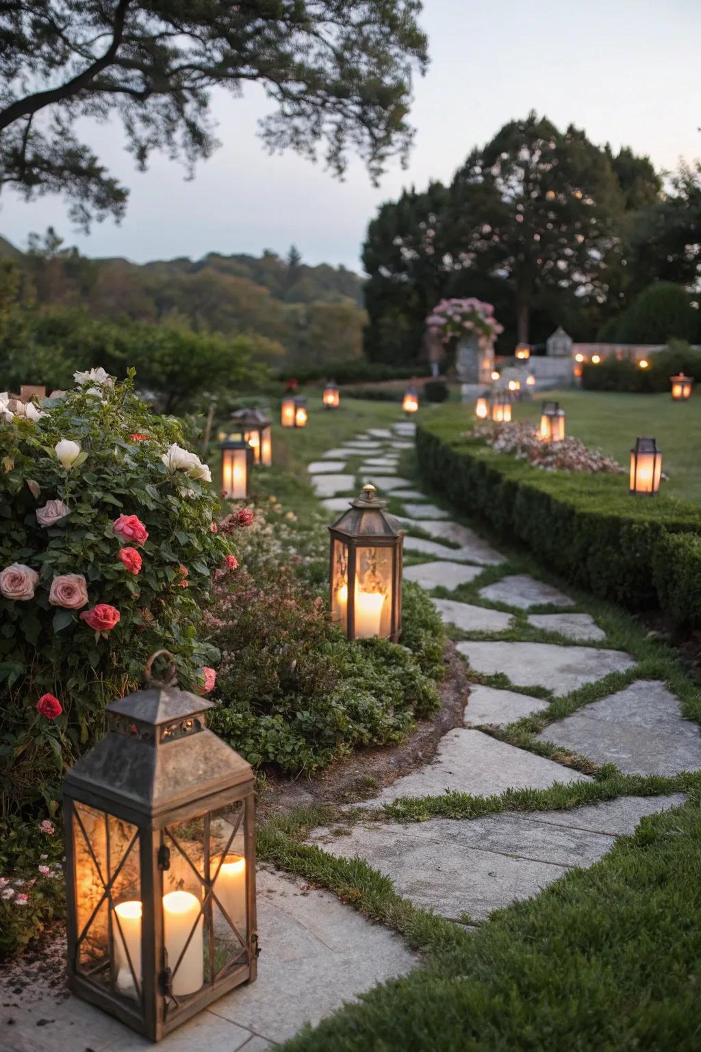 Lanterns provide a timeless way to light up your garden.