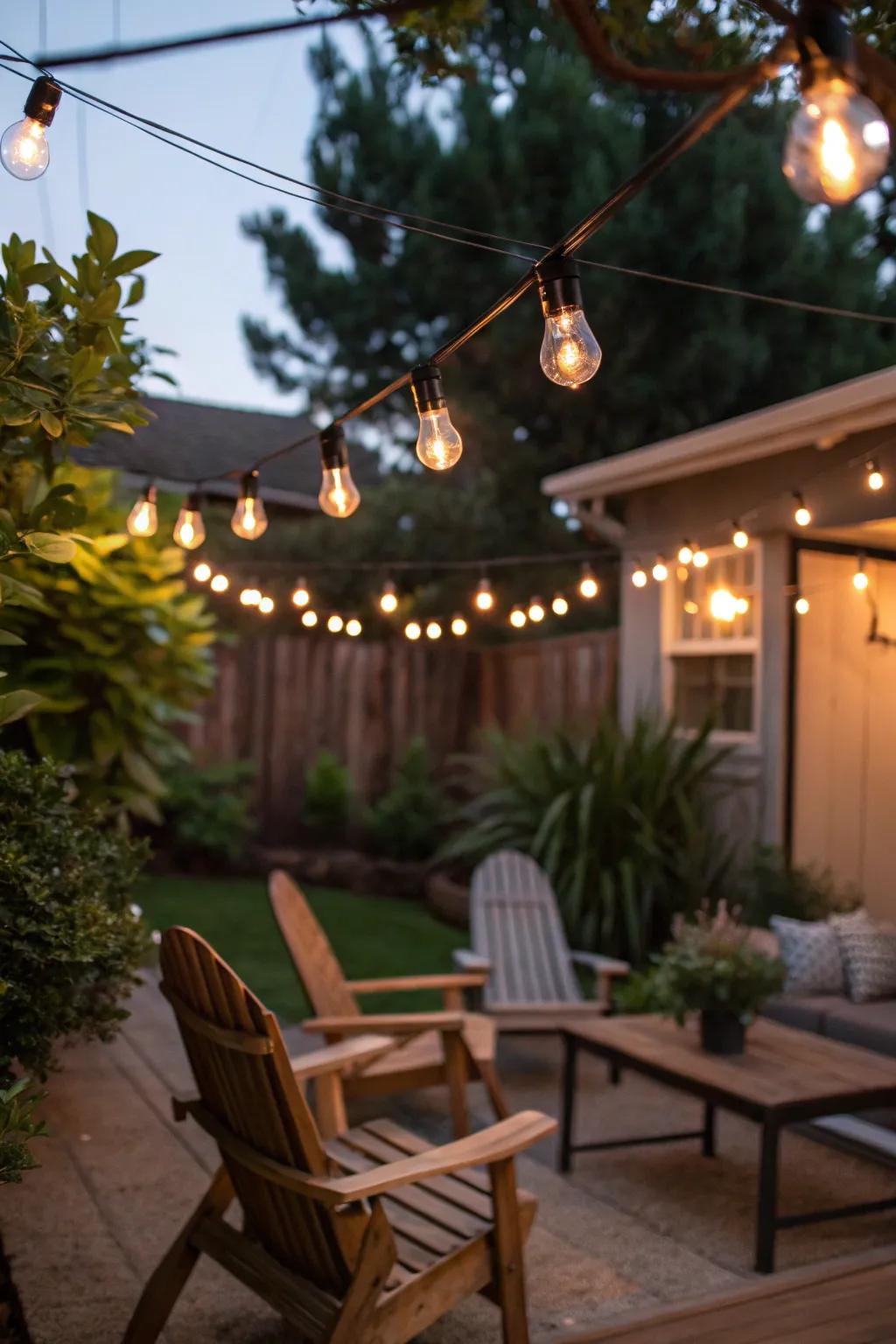 String lights create a magical ambiance in your backyard.