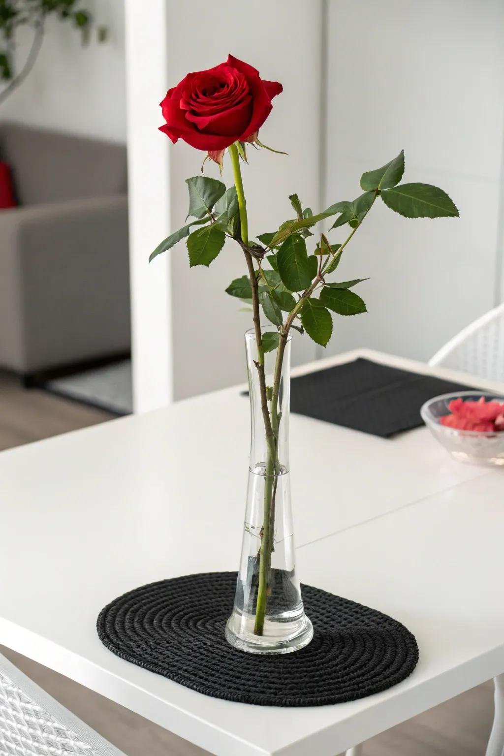 Modern Simple with a Solitary Rose