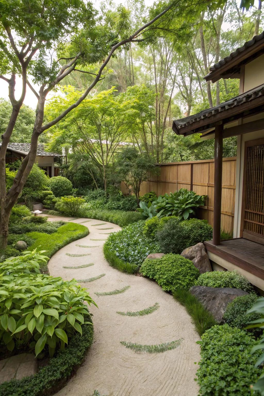 Enchant your garden with winding sand pathways.