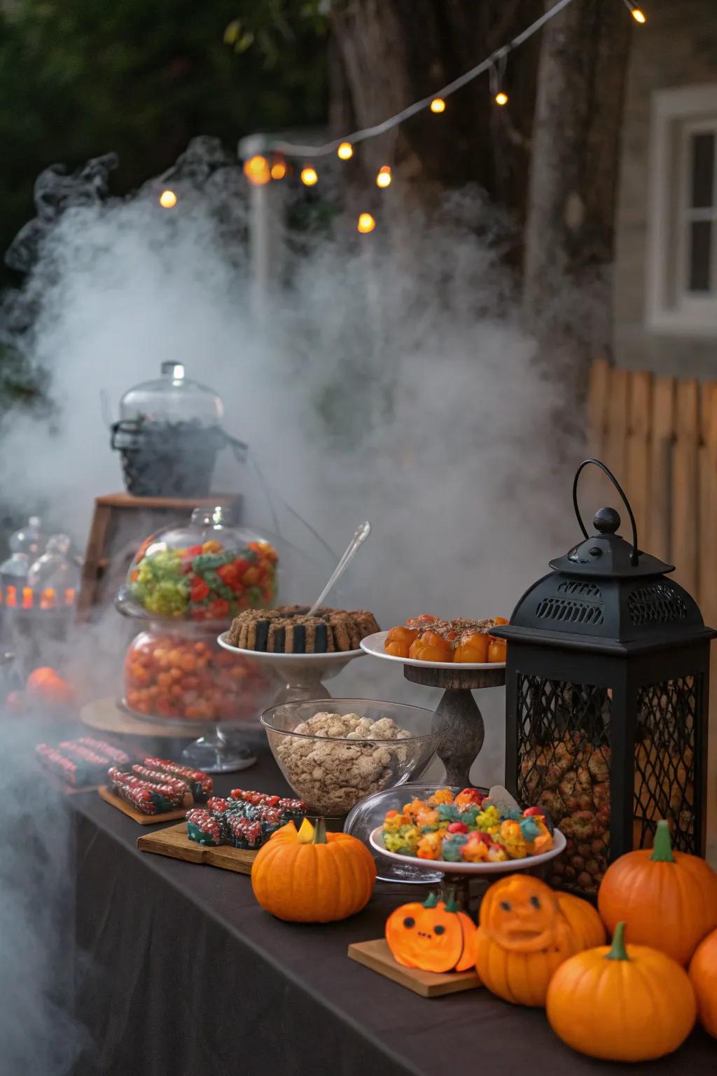 A mist of mystery covers the sweets buffet.