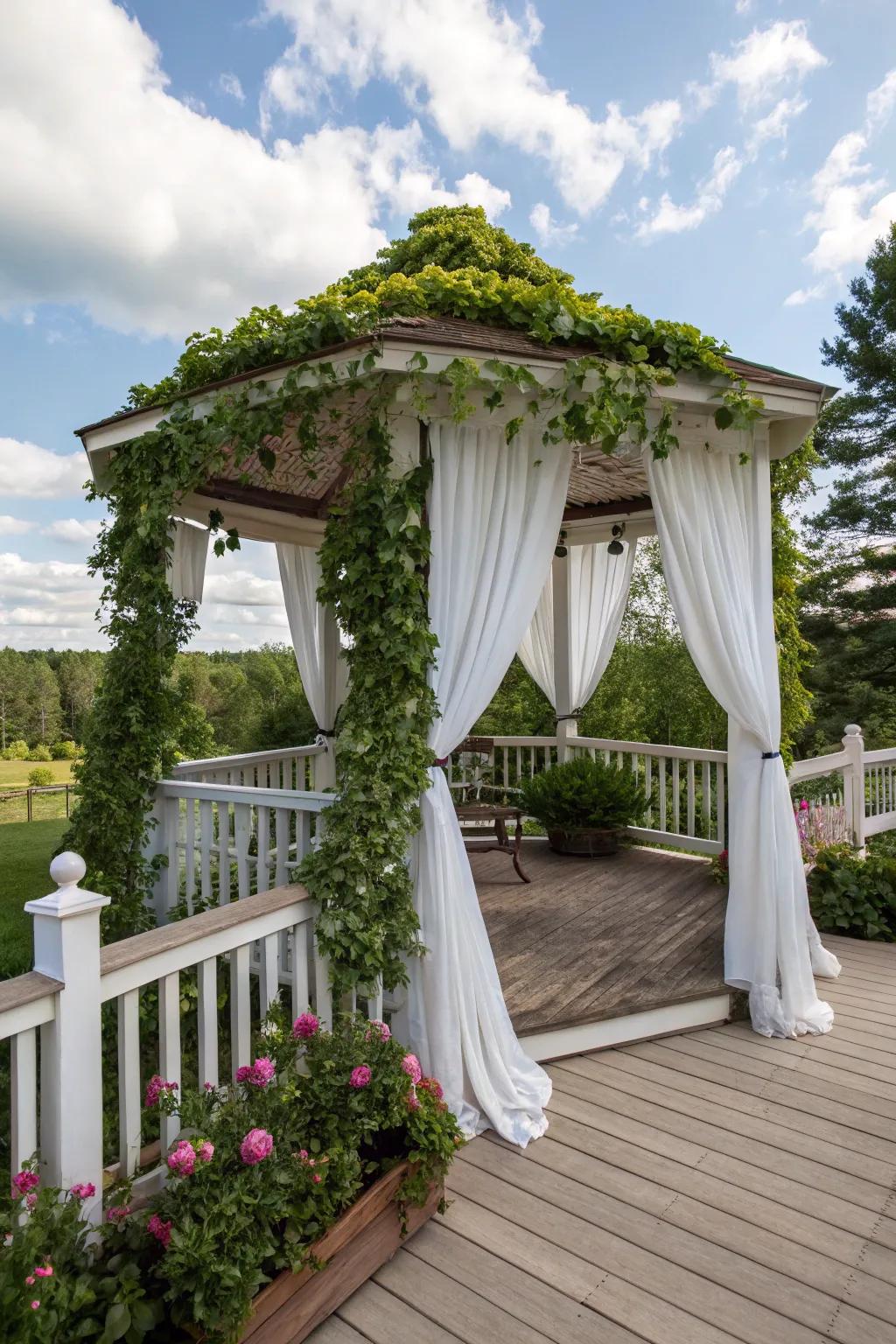 Gazebos turn decks into welcoming outdoor living spaces.