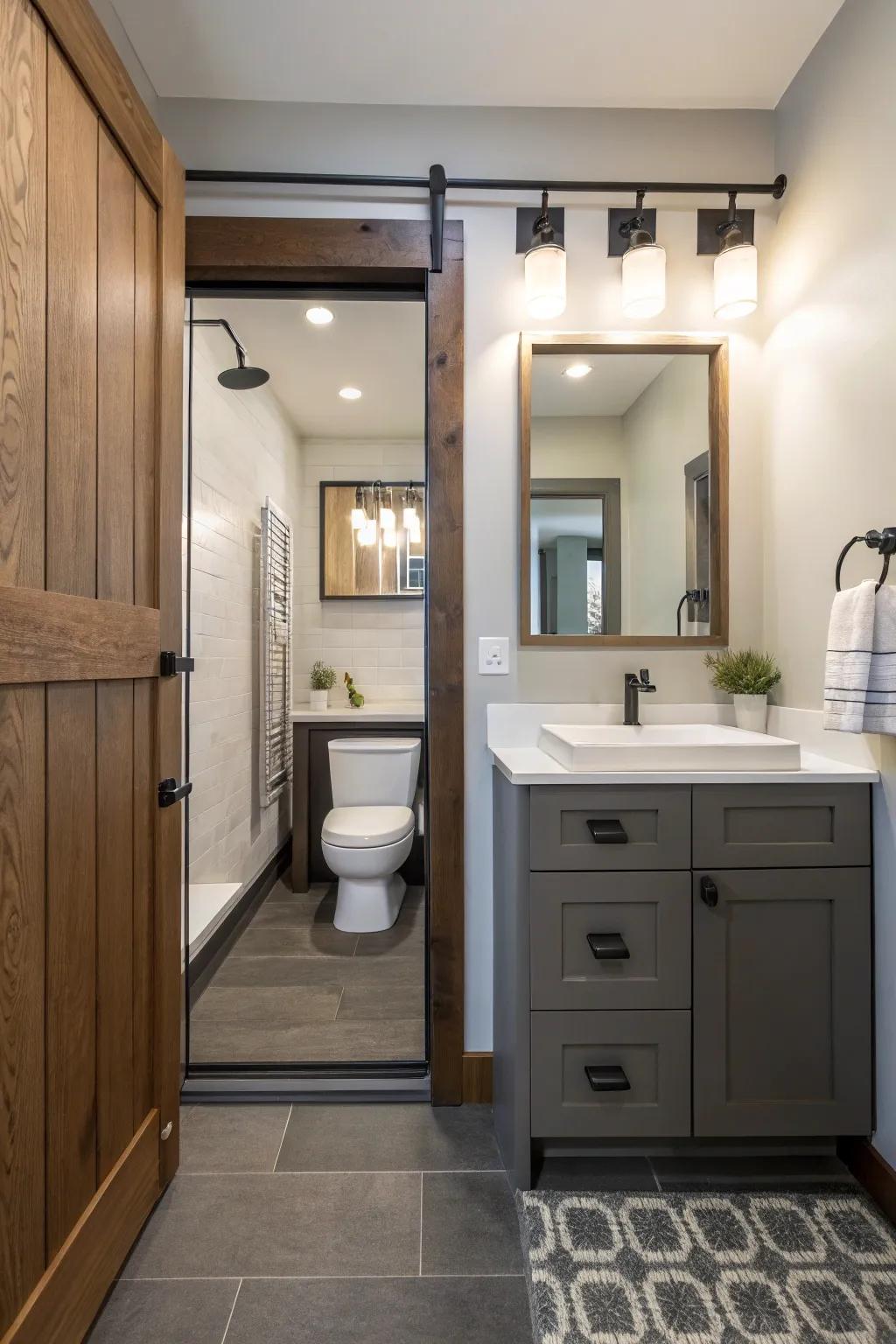 Pocket doors present a streamlined solution for areas with limited space.