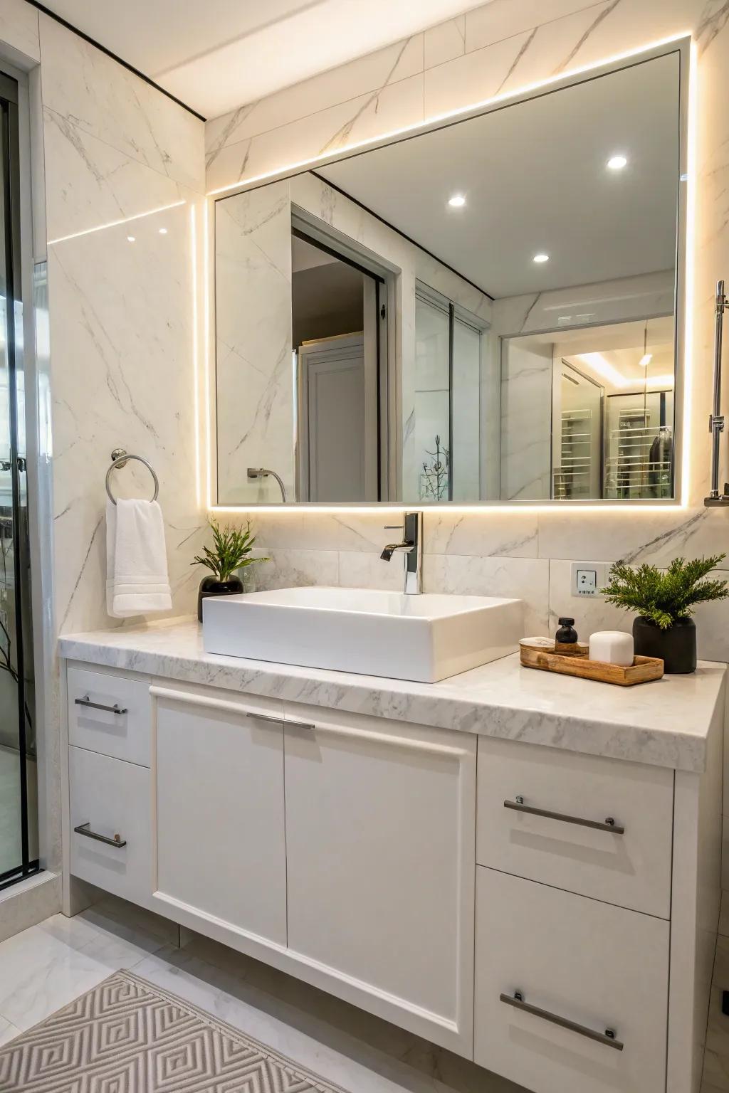 Stone vanity tops add class to any bathroom.