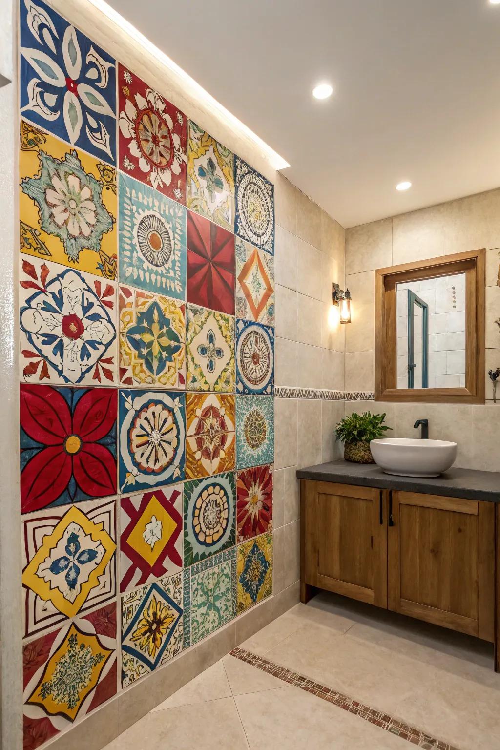 Make a statement with a tile accent wall.