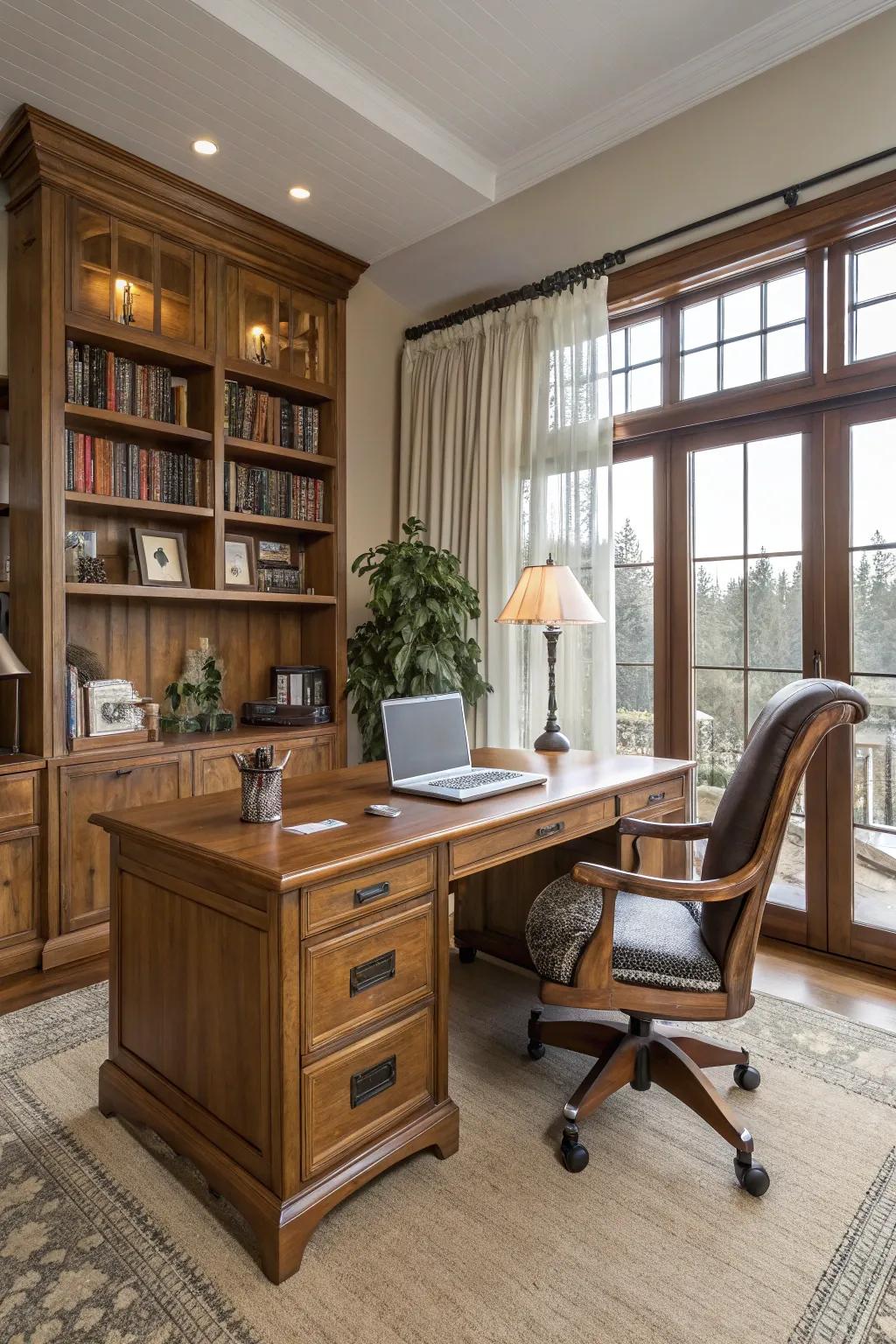 Practical furnishings support both function and style.