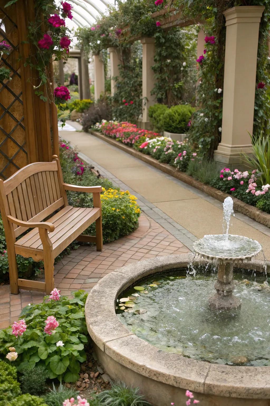 Quirky water elements bring joy and astonishment.