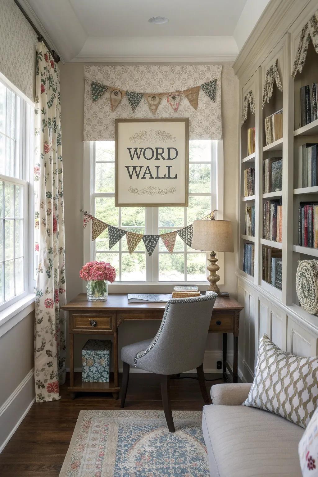 Elevate your word wall with decorative accents for a cohesive design.