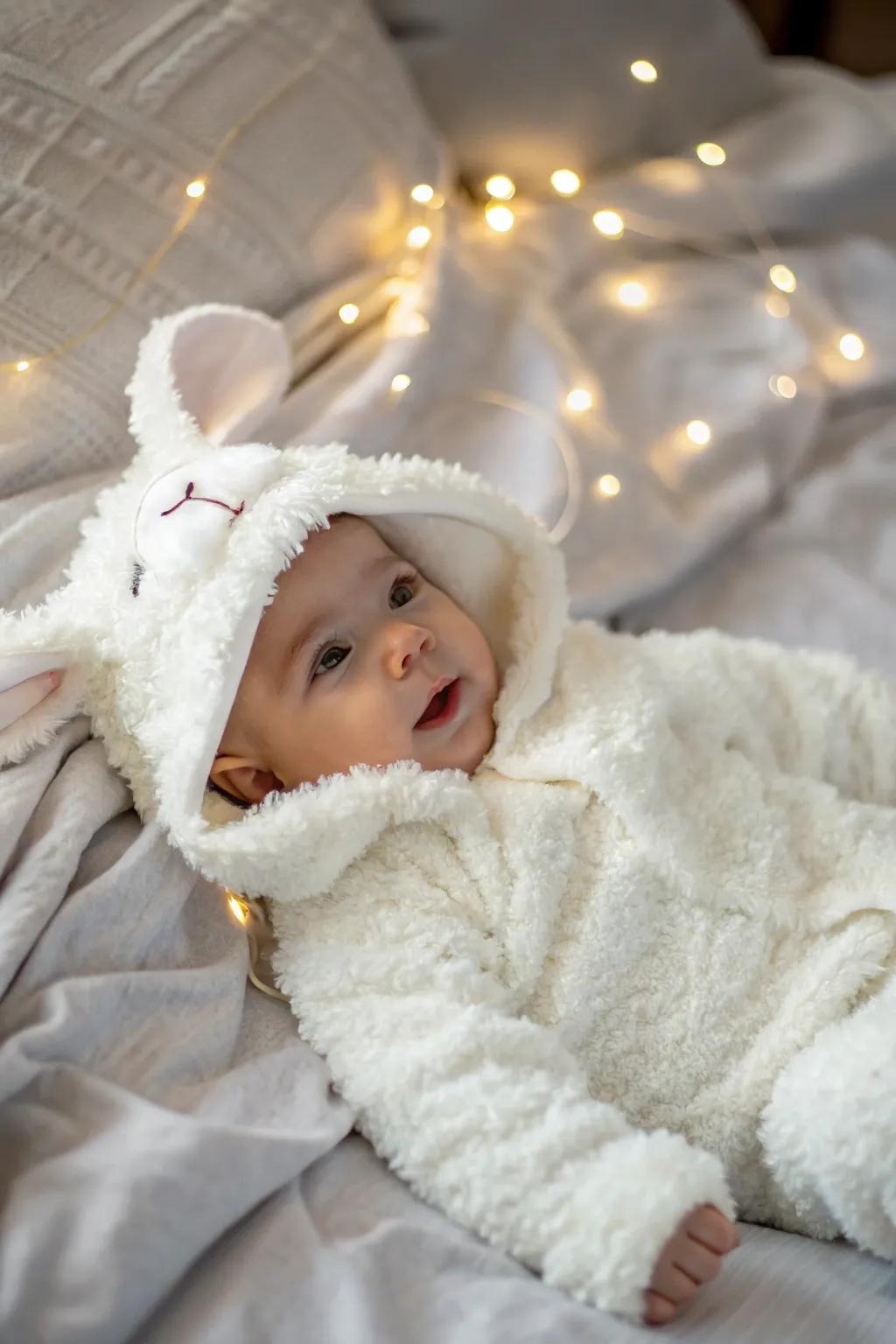 Snuggle up with this adorable lamb costume.