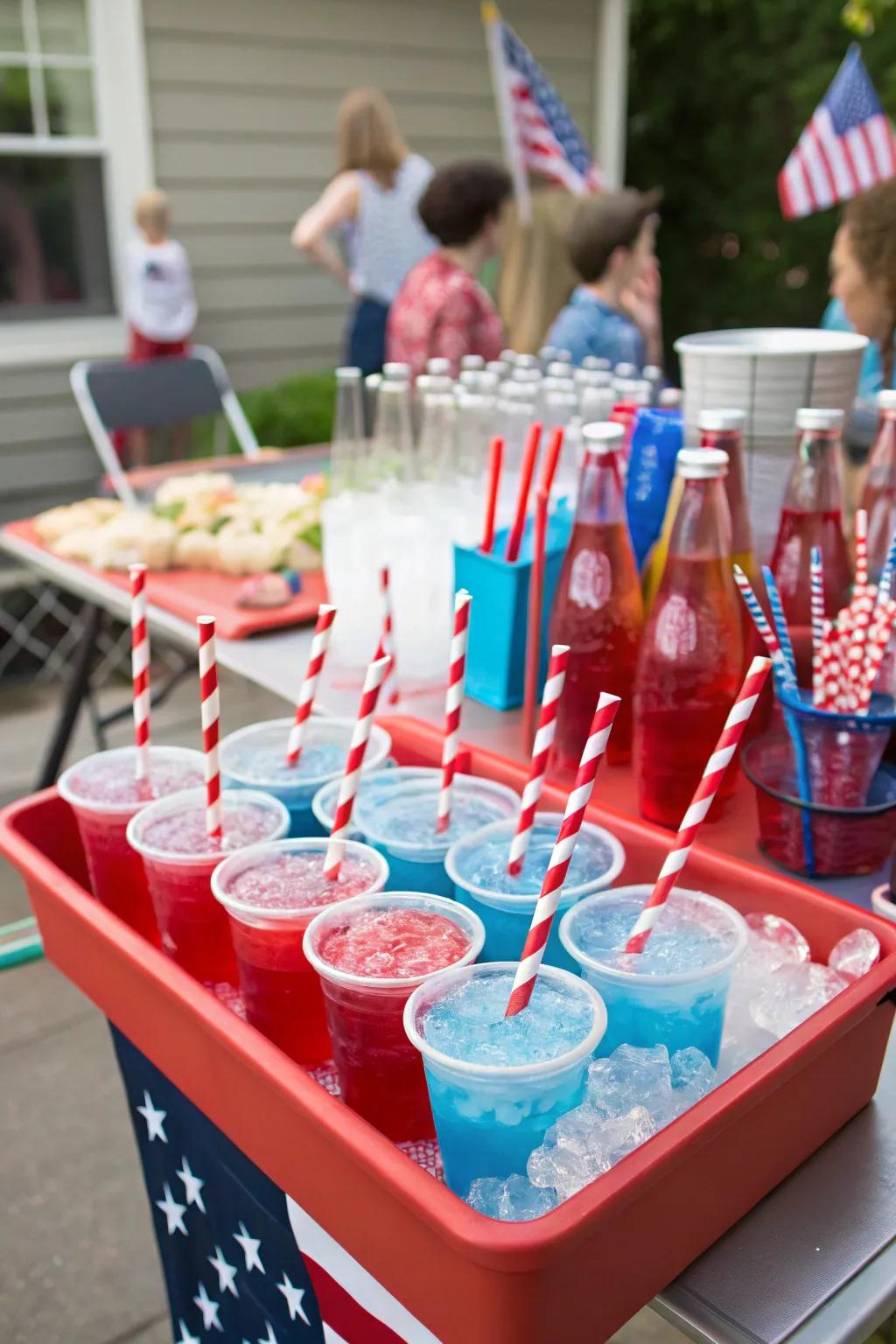 A festive beverage station keeps the drinks flowing and guests happy.