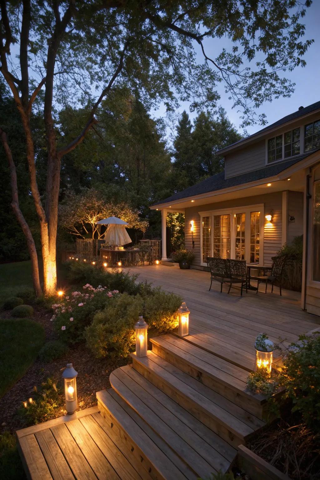 Well-placed lighting creates a warm and inviting atmosphere.