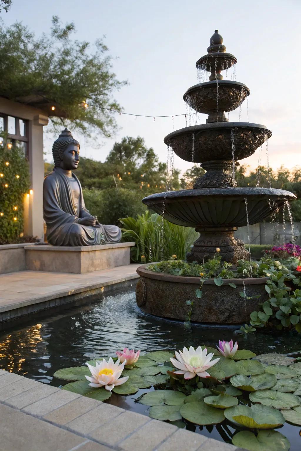 Bring peace and balance to your garden with a Zen meditation fountain.