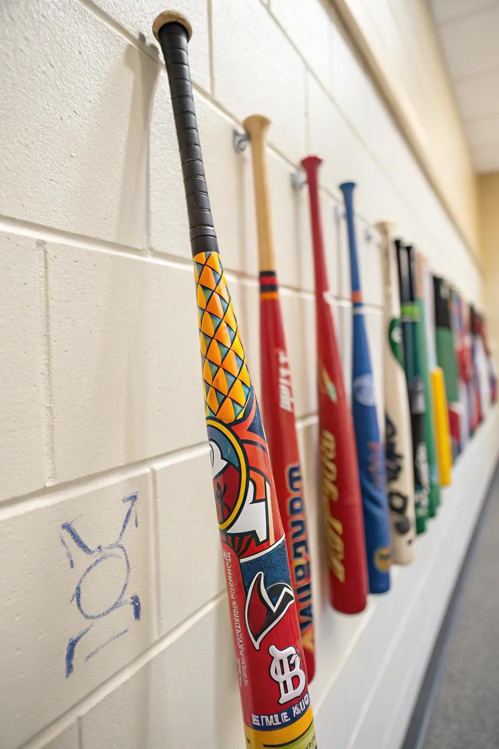 Personalized bats add a unique flair.