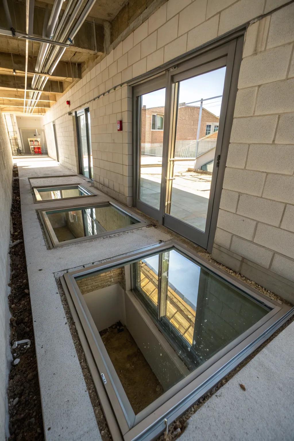 Mirrors in a window well enhance light and create a sense of space.