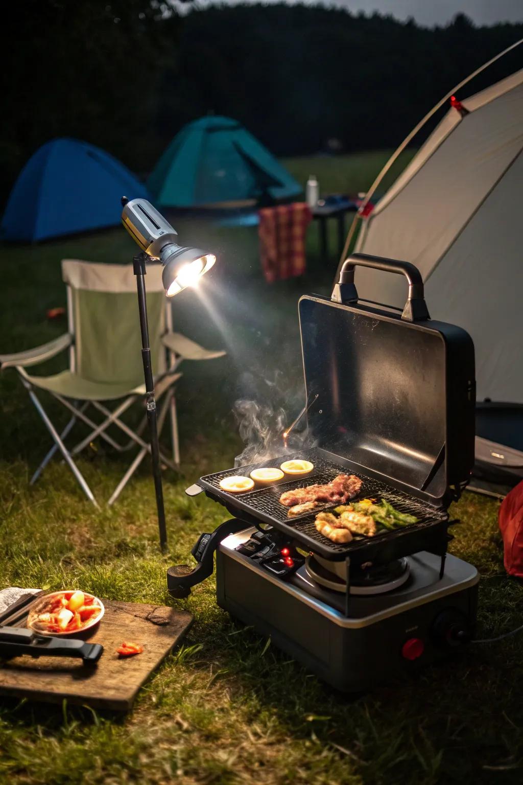 Battery-operated lights are perfect for grilling on-the-go.