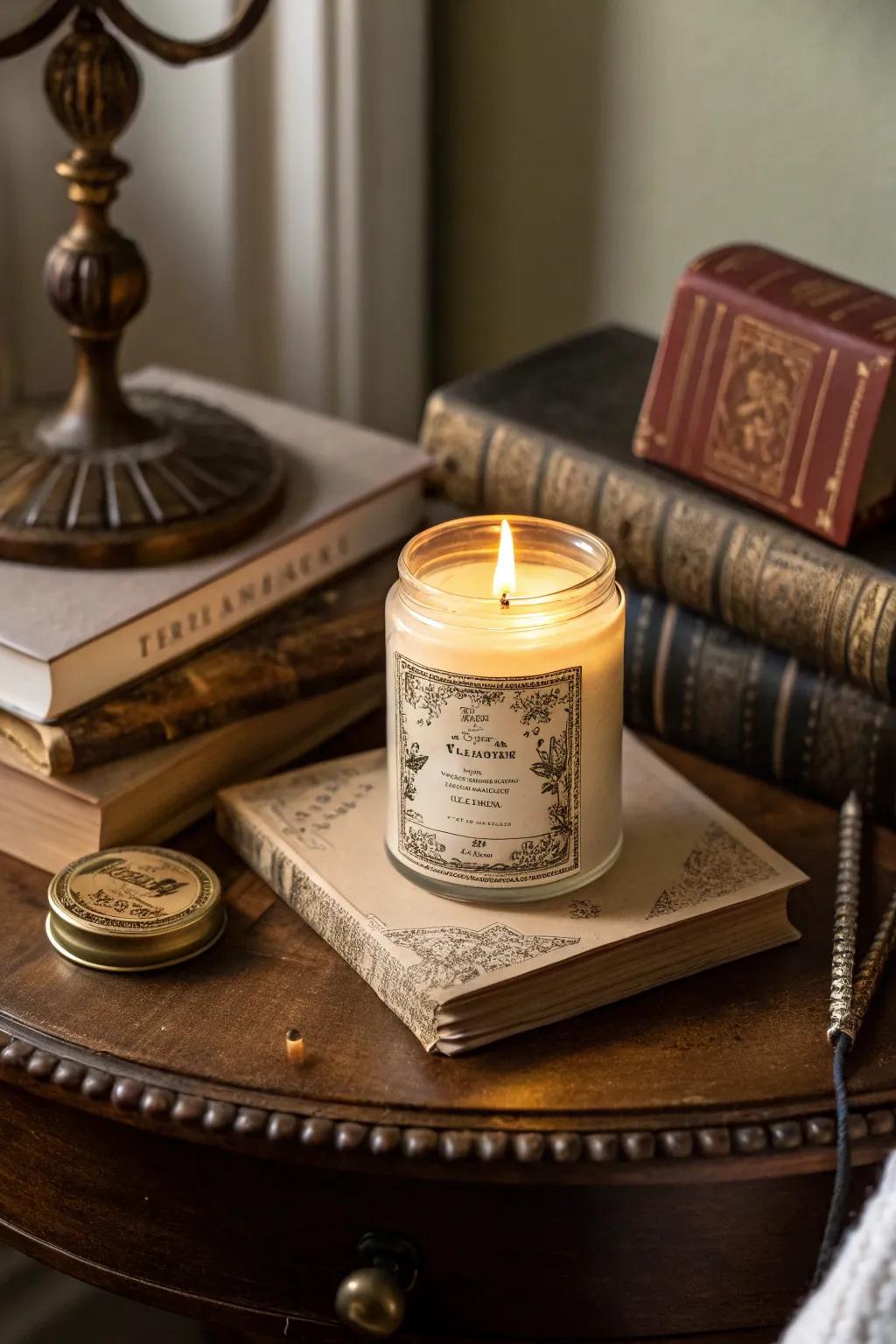 Vintage candle labels conveying timeless appeal to your aesthetic.