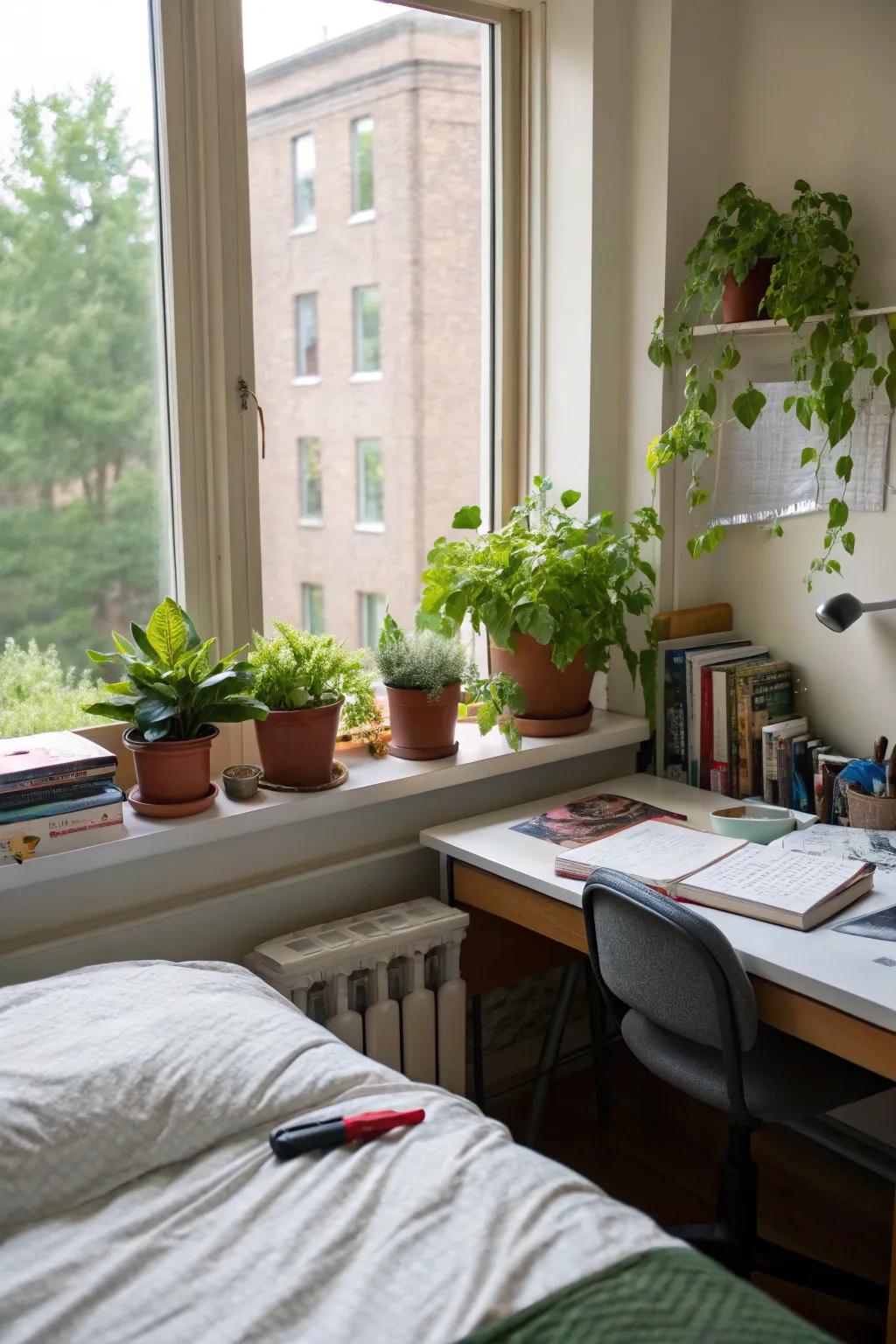 Breathe life into your dorm with fresh greenery.