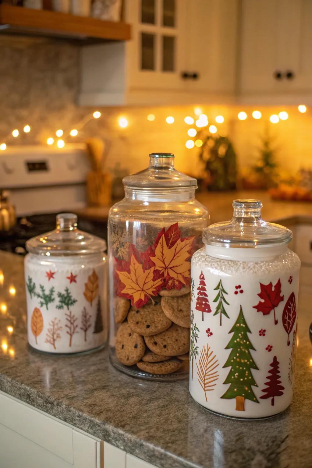Seasonal motifs inject festive spirit to your cooking area.