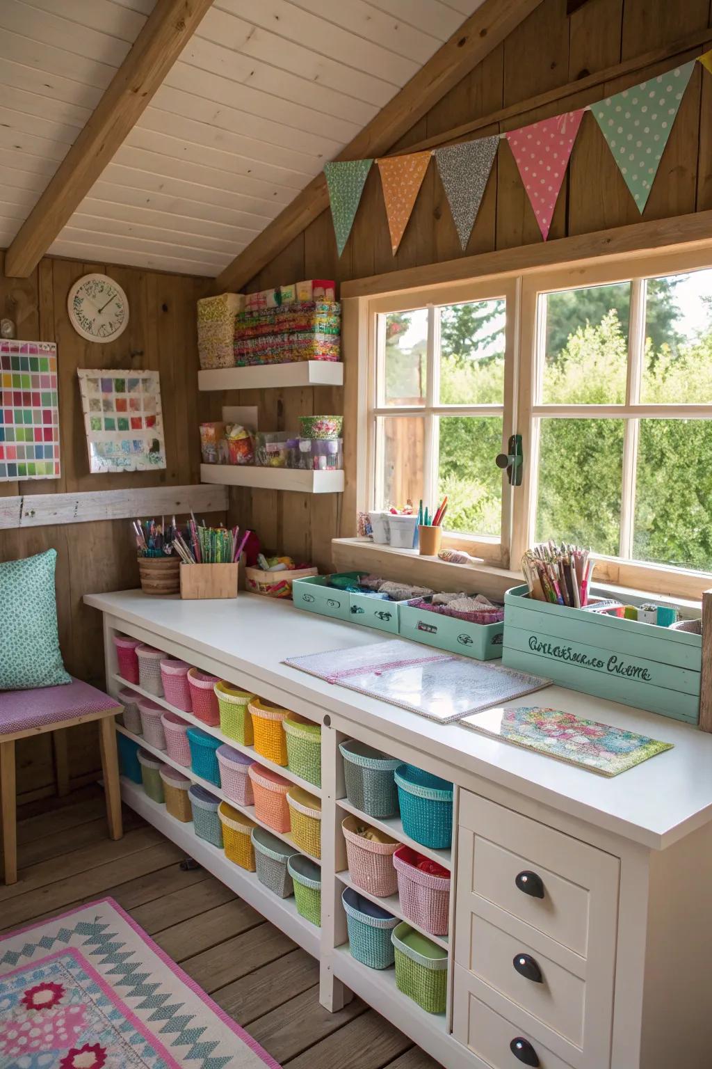 A crafting corner to unleash your creativity.