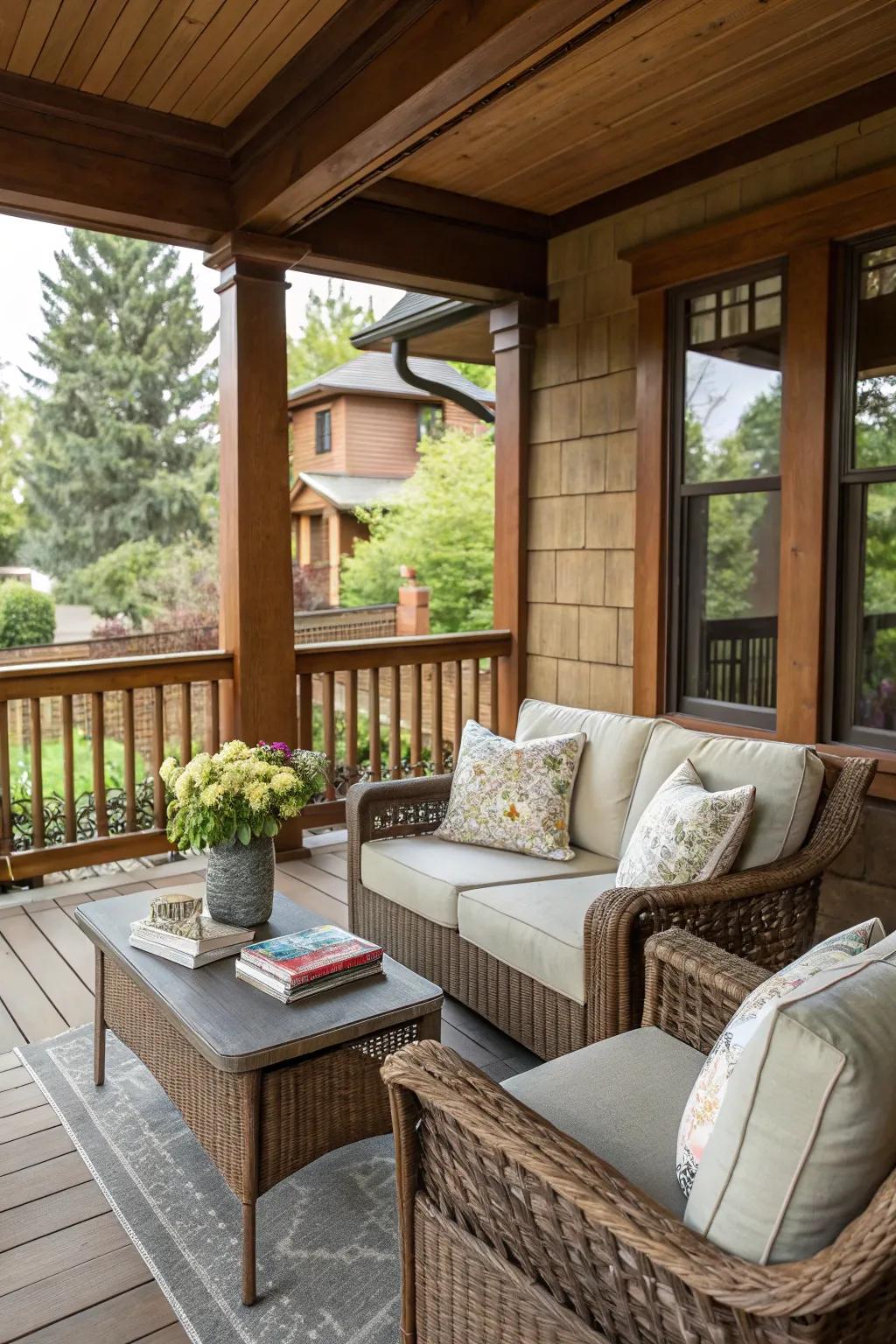 Ideal for morning coffee and conversation, this cozy sitting area is a must-have.