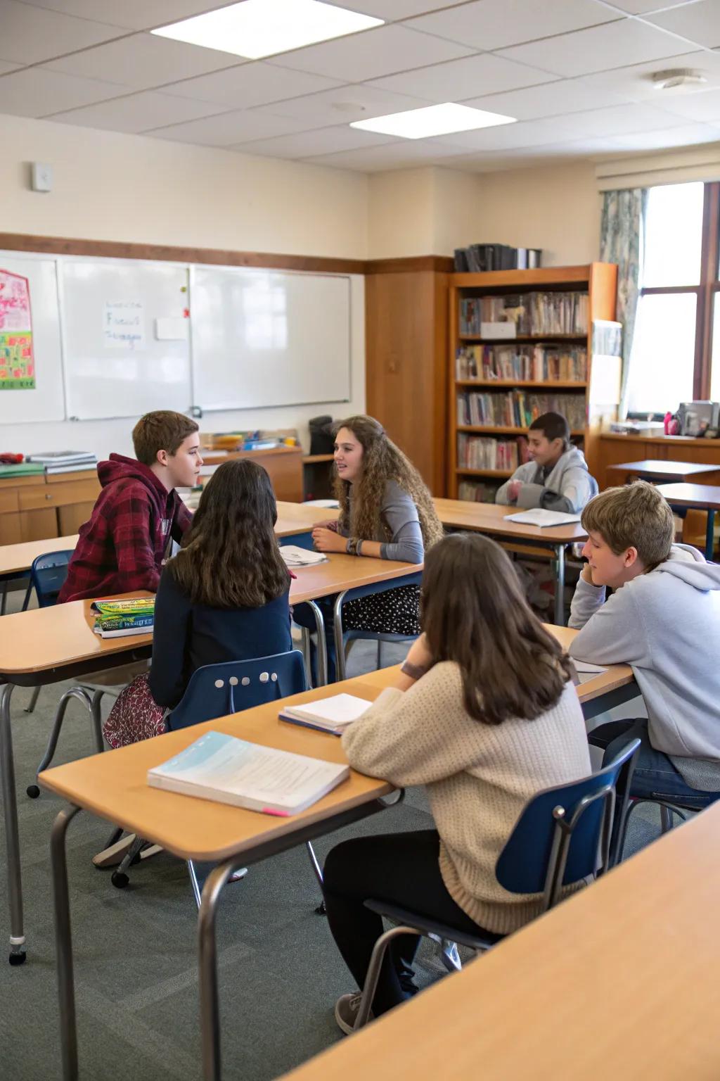 U-shaped desk arrangements foster inclusive and engaging classroom discussions.