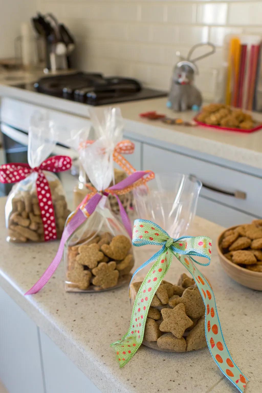 Homemade dog biscuits packed with love.