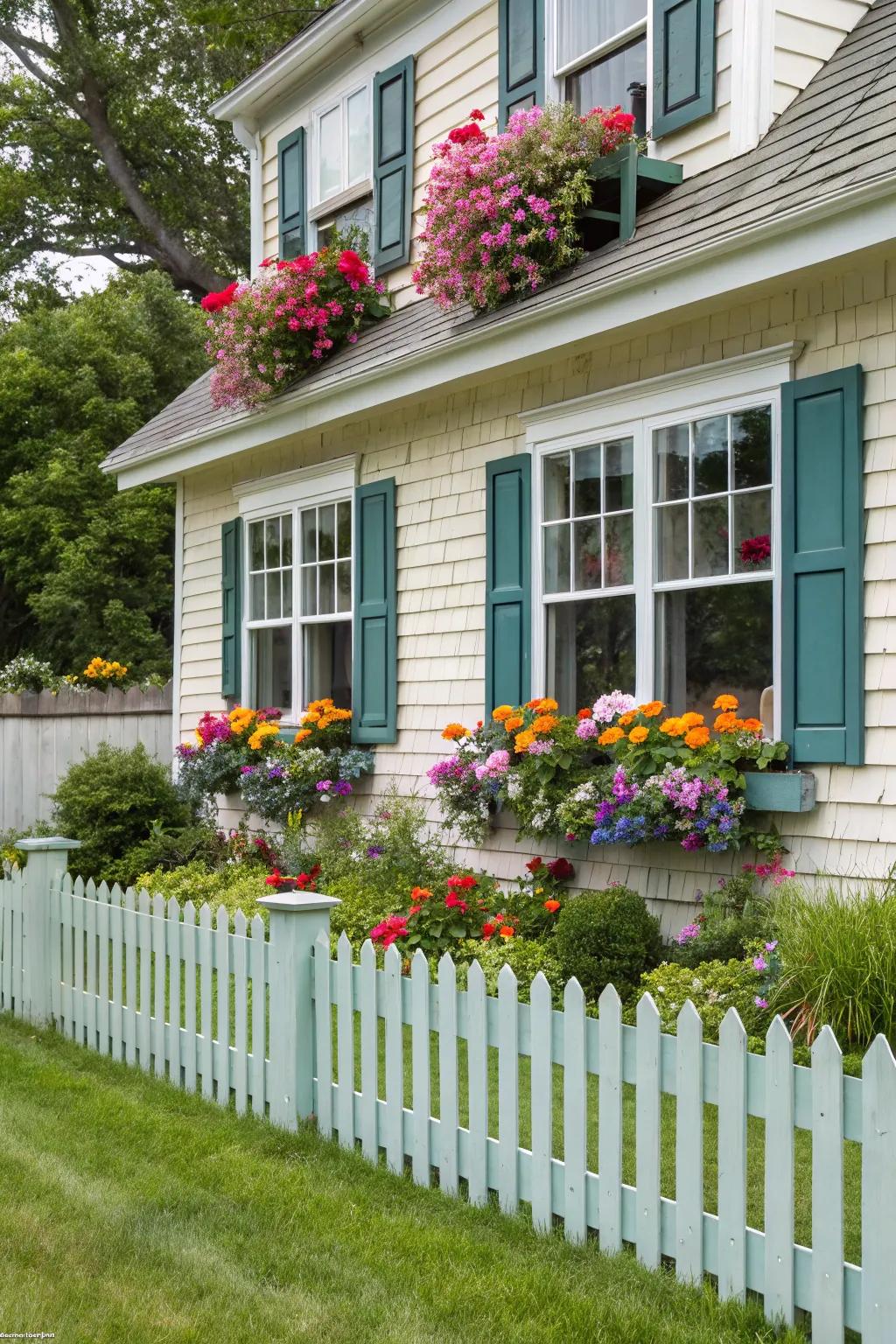 Window boxes overflowing with flowers bring the essence of nature closer to your residence.