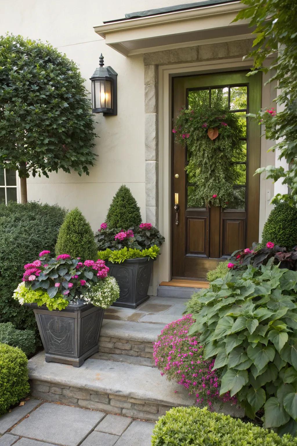 Plants bring a natural and inviting touch to your entryway.