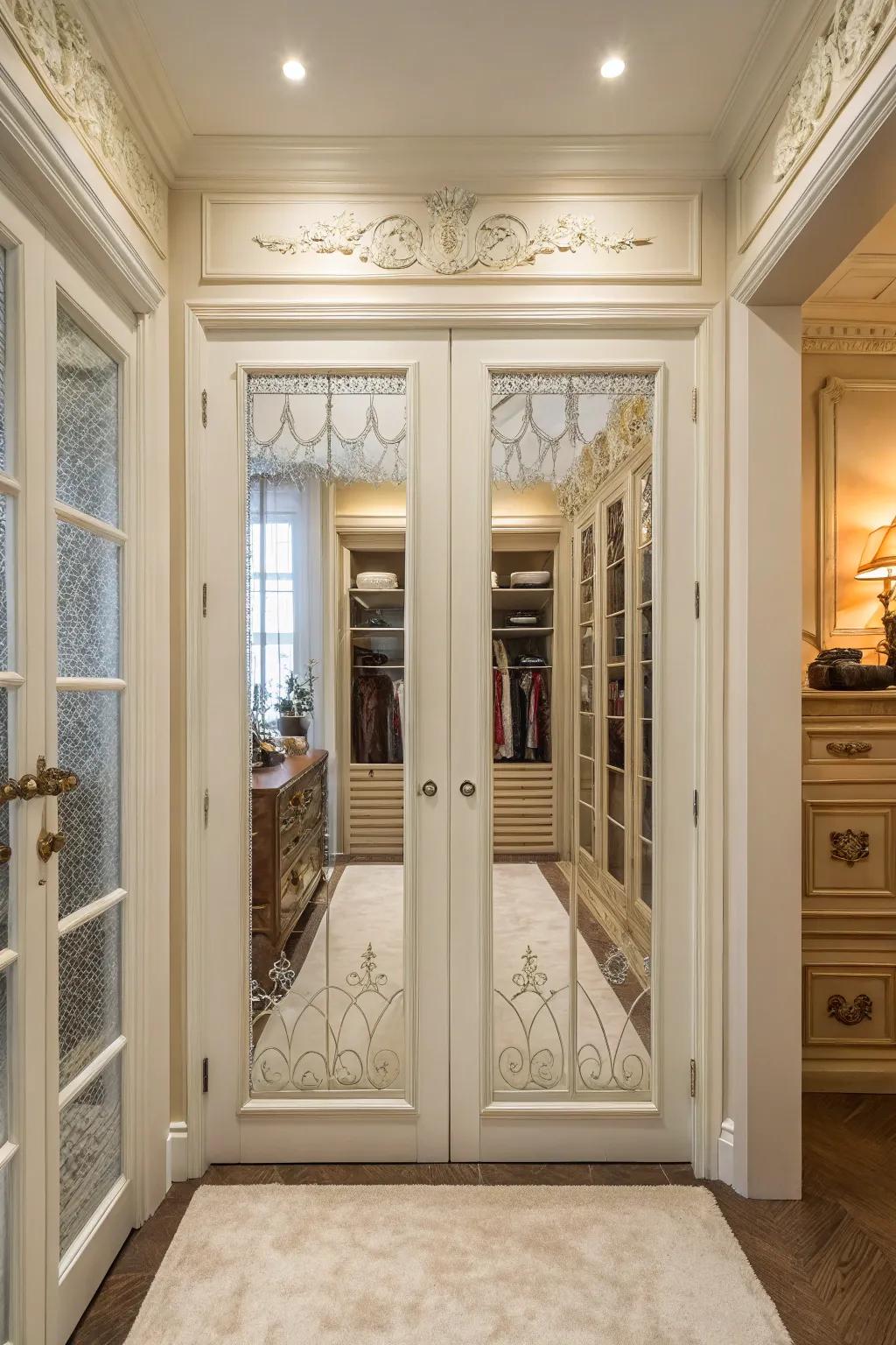 Use French-style cupboard fronts to introduce timeless class.