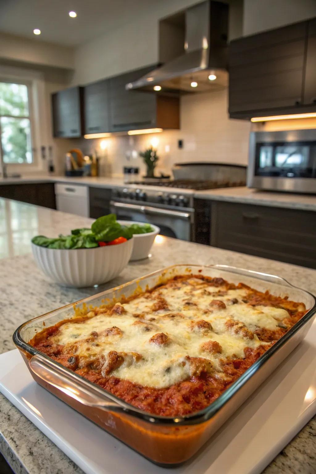 The Italian-style turkey casserole beautifully marries American and Italian flavors.