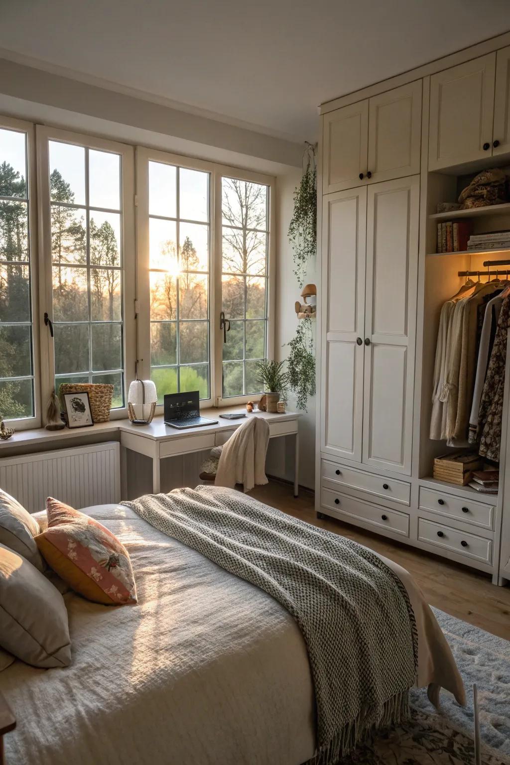Natural light amplifies the room's openness.