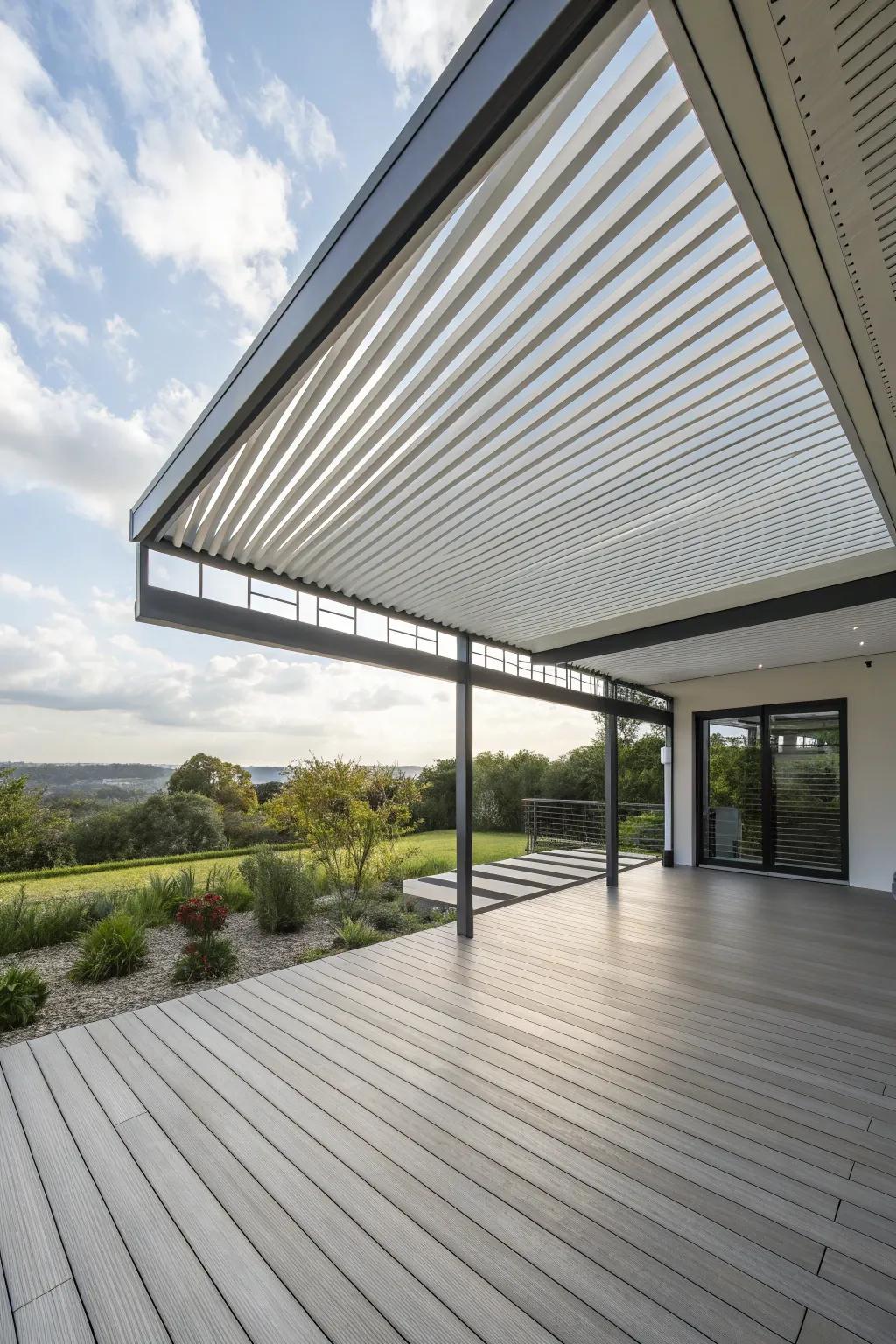 A louvered roof system offers sophisticated control over your deck’s ambiance.