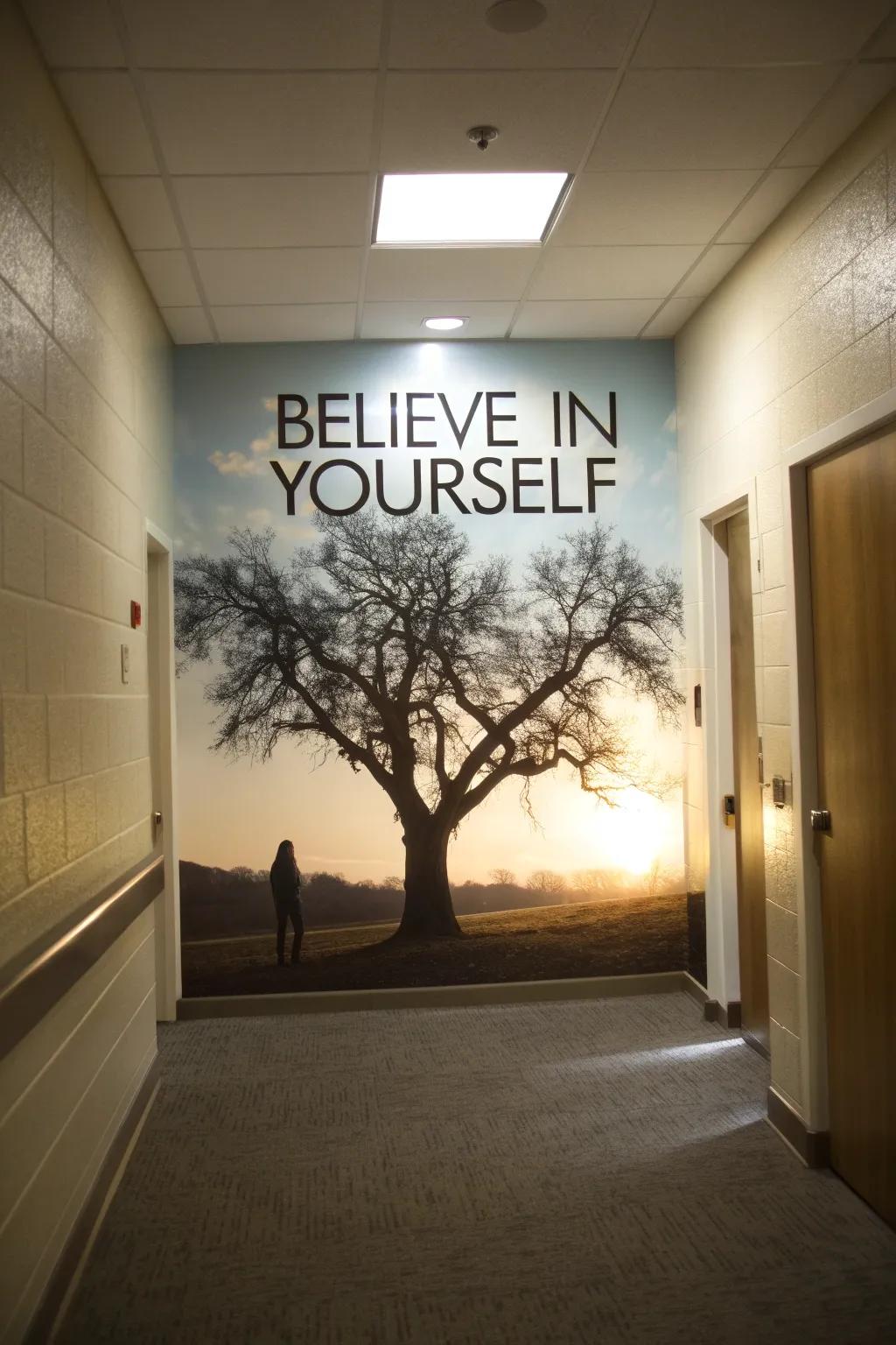 A tree silhouette enhanced with text offers both inspiration and upliftment.