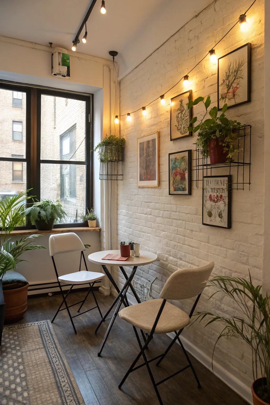 Compact seating helps maximize comfort and space.