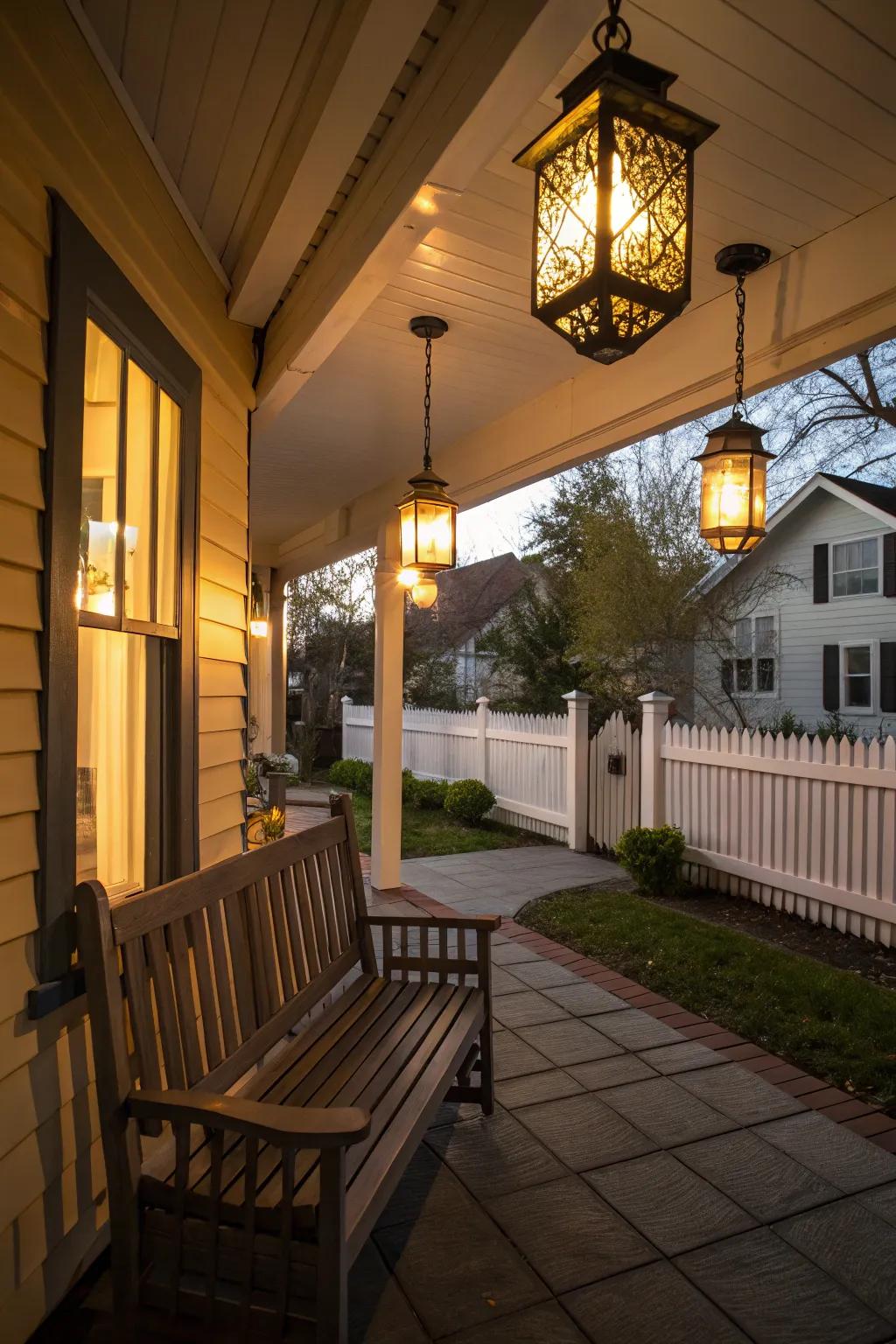 Lanterns add warmth and charm to your evening porch time.