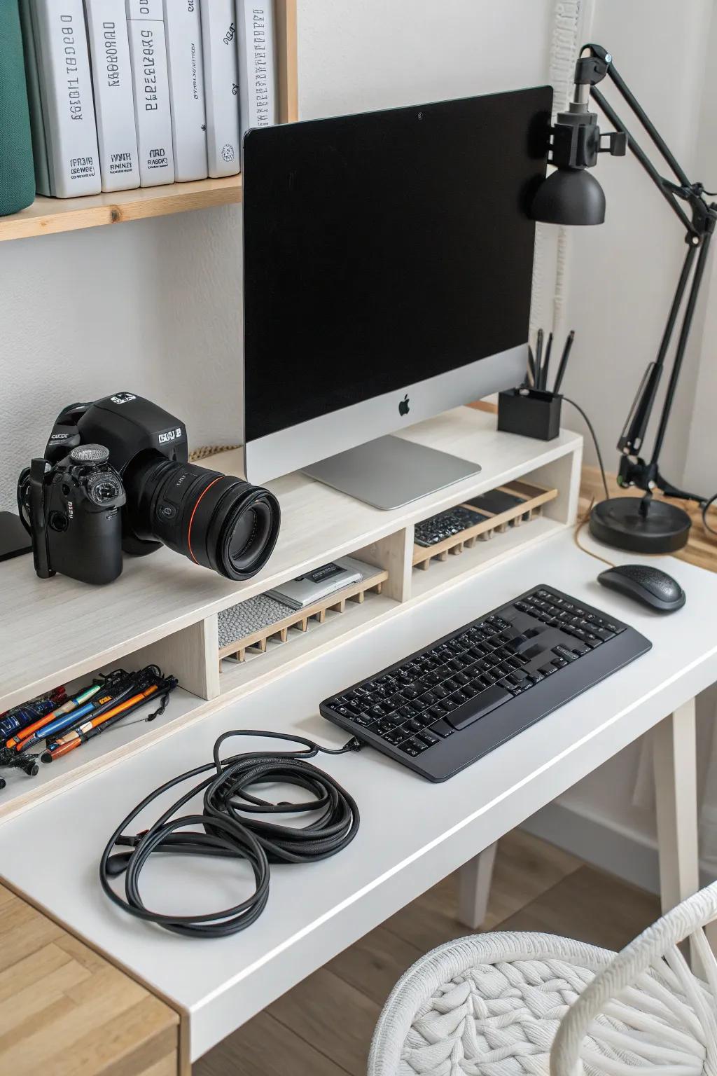 Stay centered on your goals with a streamlined streaming desk.