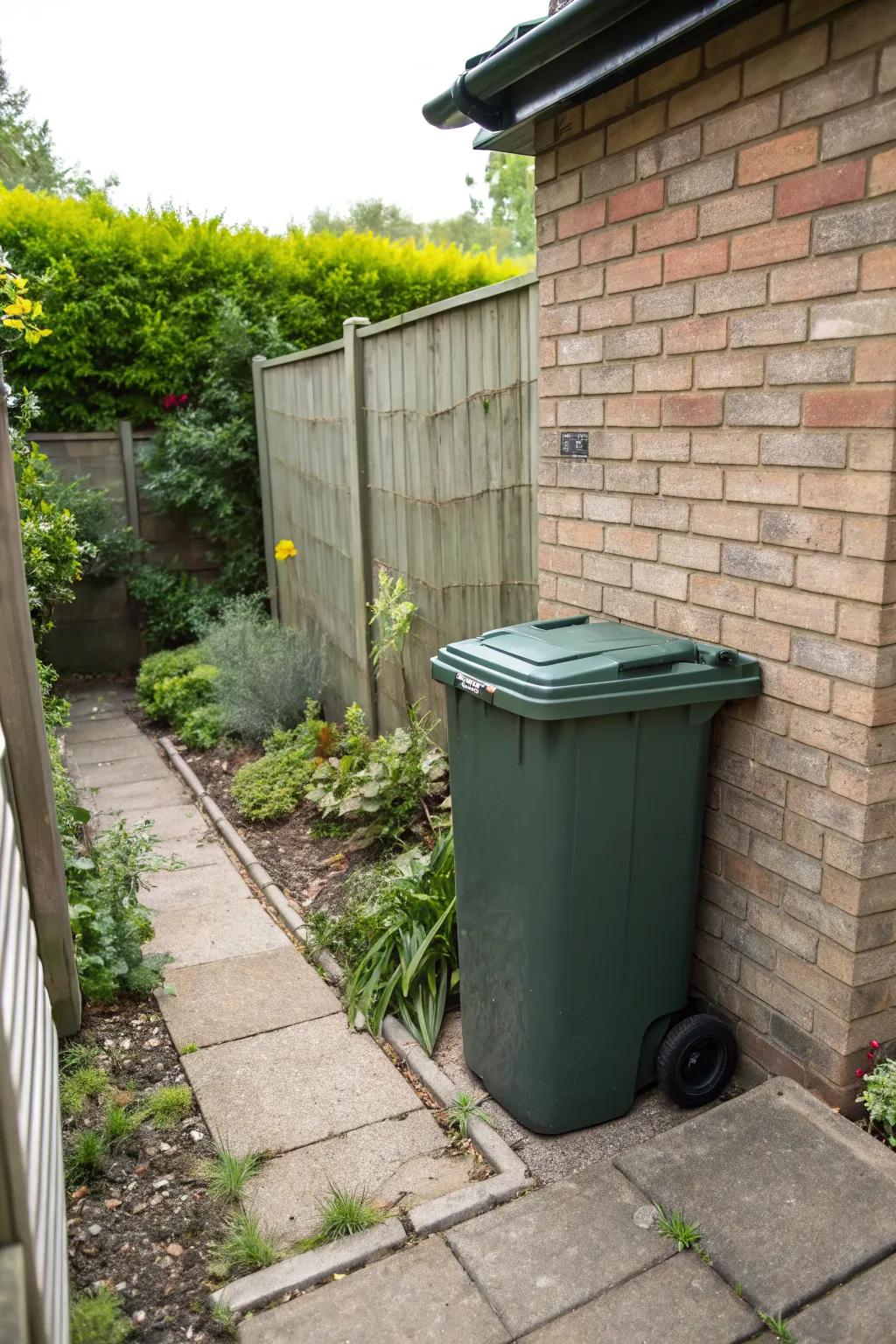 Maximize space with a compact corner bin store.