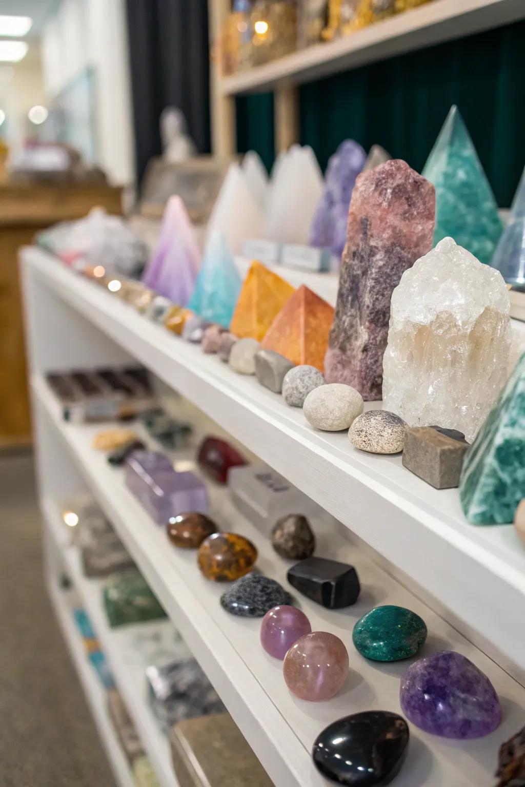 Gems and stones add both beauty and mystical vitality to your space.